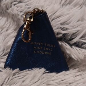 Source Unknown Blue Coin Purse with Gold Accent